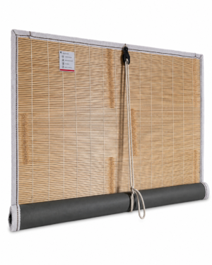 Dhori Natural Bamboo Roll-Up Blinds for Windows & Balcony | Waterproof Outdoor Bamboo Curtain | UV Resistant Privacy Screen | Roll Up Window Shade with Rope Mechanism | Army Colour