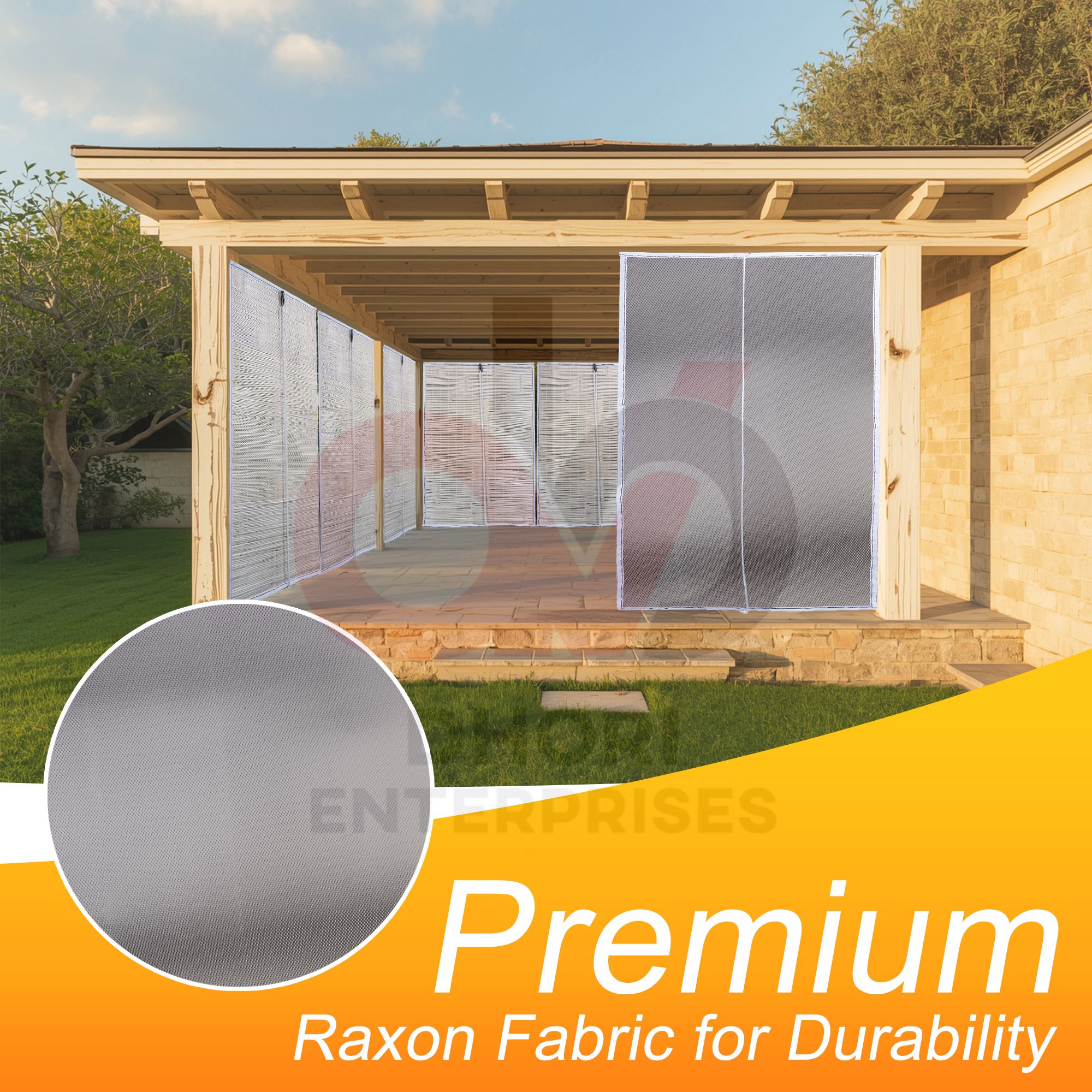 Dhori Bamboo Roll-up Blind Joint Shade Chick Window Closer/Curtains for Balcony, Windows, Outdoors, Door& Ceilling 100% Waterproof Being - Image 3